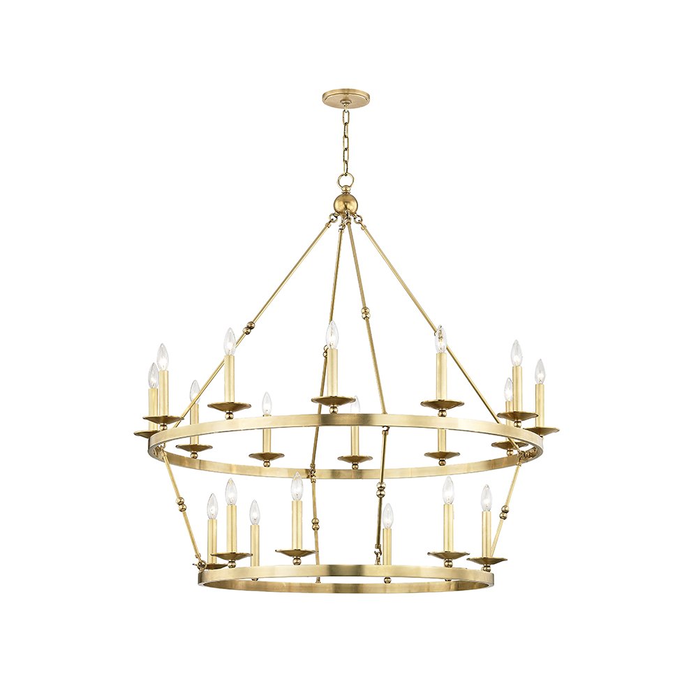 Allendale Chandelier, Aged Brass. Picture 1