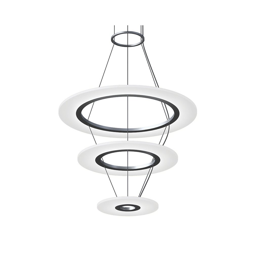 Arctic Rings Pendant, Bright Satin Aluminum. Picture 1