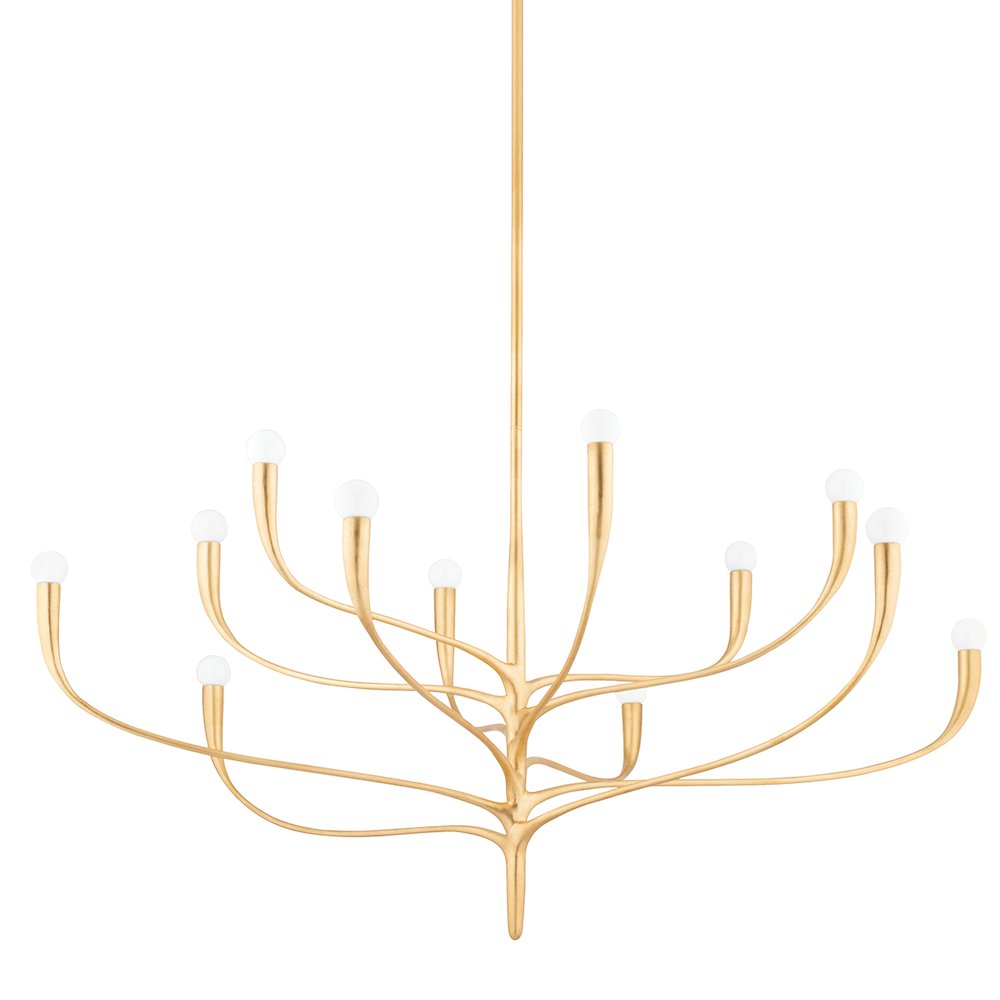 Labra Chandelier, Vintage Gold Leaf. Picture 1