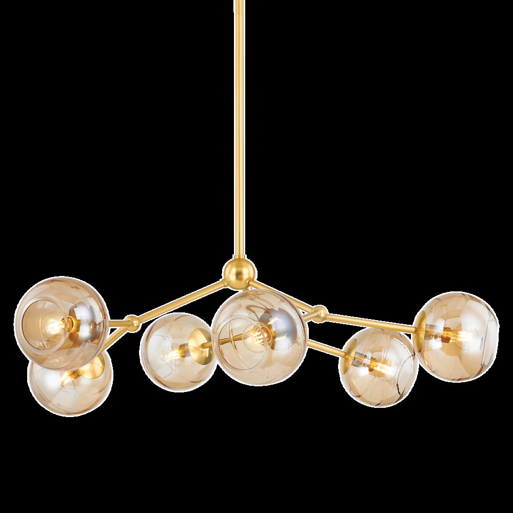 Trixie Chandelier, Aged Brass. Picture 1