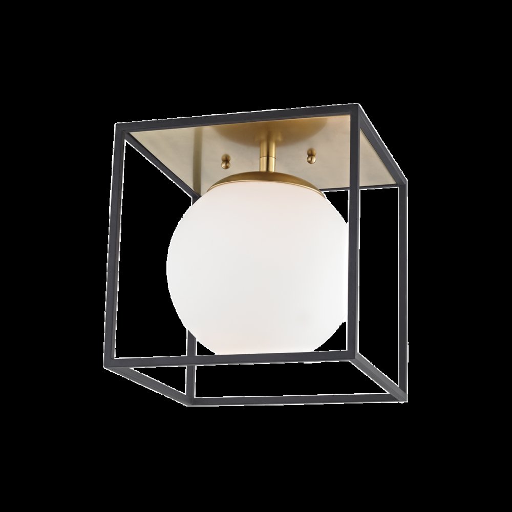 Aira Flush Mount, Aged Brass. Picture 1