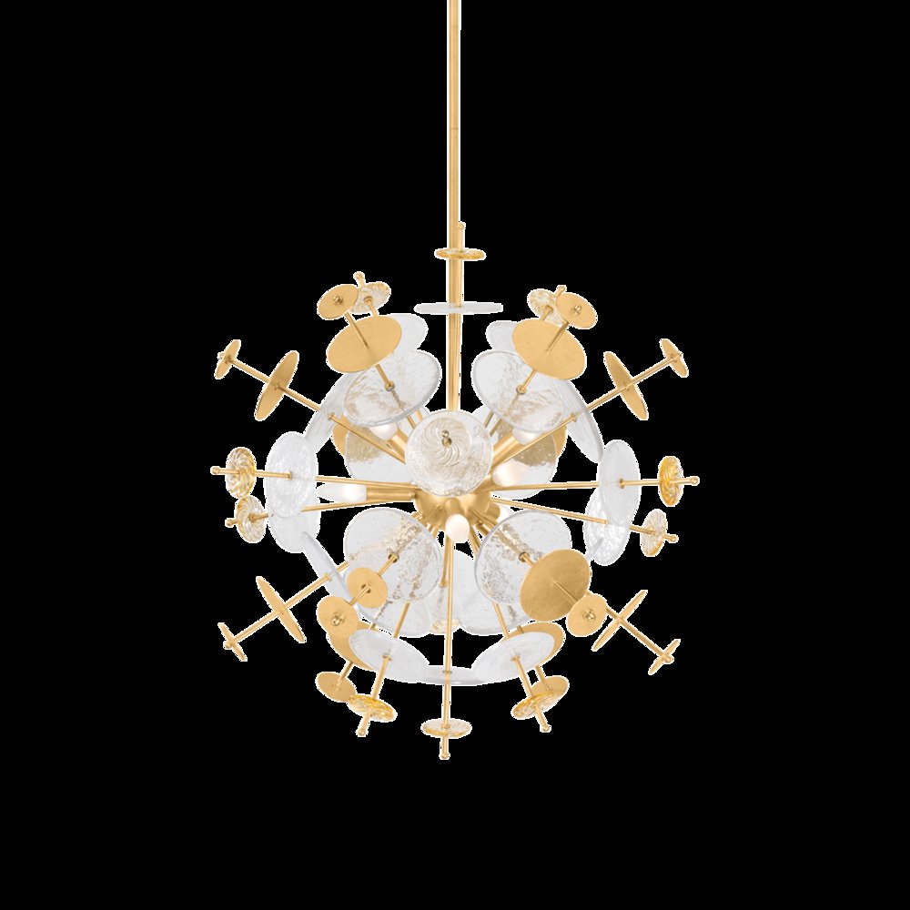 Gleason Chandelier, Vintage Gold Leaf. Picture 1