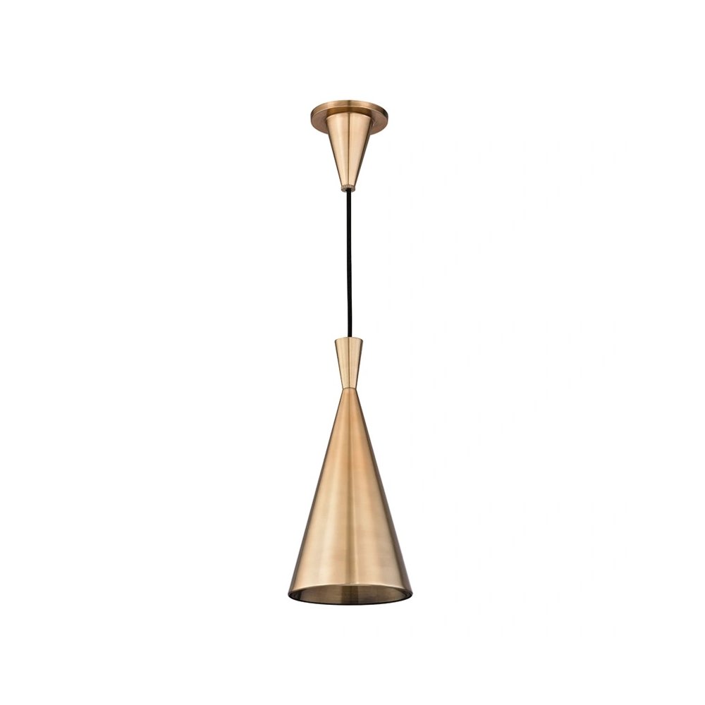 Ovid Pendant In Aged Brass Color. Picture 1