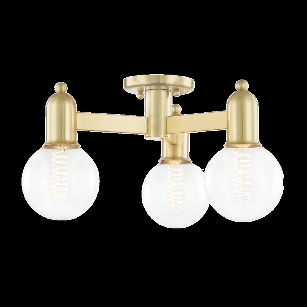 Bryce Semi Flush, Aged Brass. Picture 1