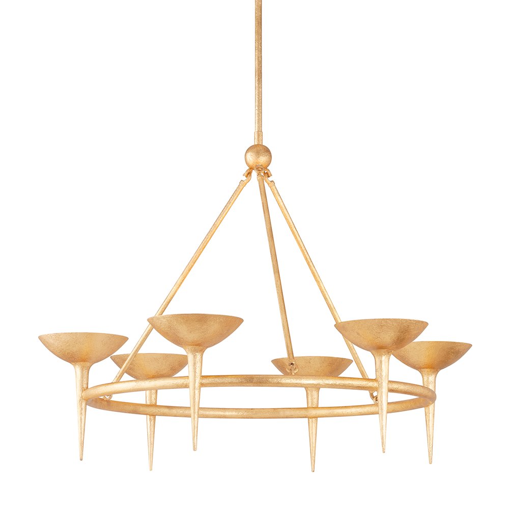 Cecilia Chandelier, Vintage Gold Leaf. Picture 1