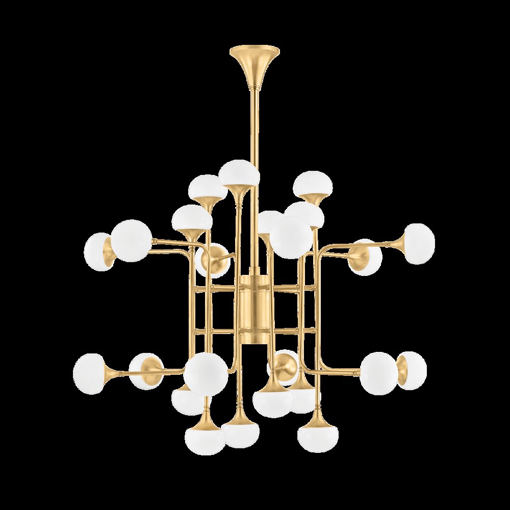 Fleming Chandelier, Aged Brass. Picture 1