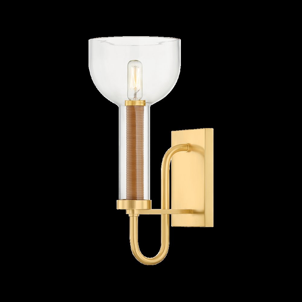 Narrowsburg Wall Sconce, Aged Brass. Picture 1