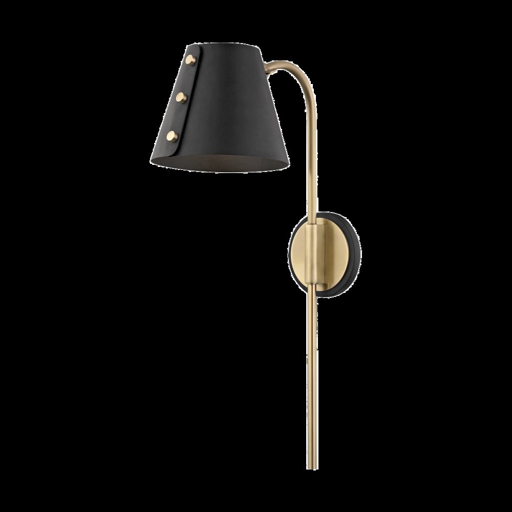 Meta Plug-In Sconce, Aged Brass. Picture 1