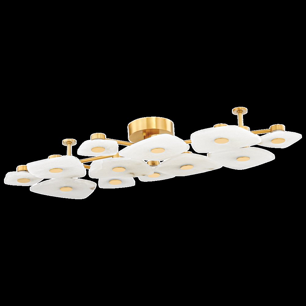 Holmdel Semi Flush, Aged Brass. Picture 1