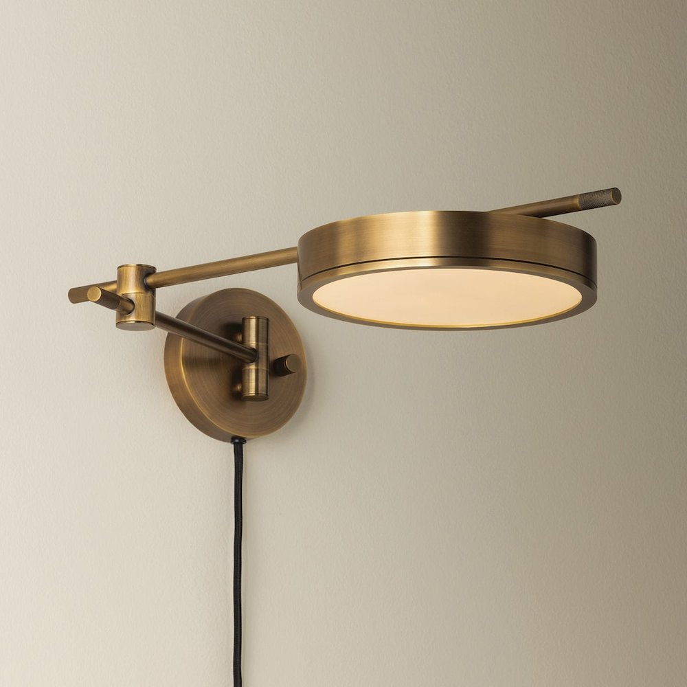 Thatcher Plug-In Sconce, Patina Brass. Picture 1