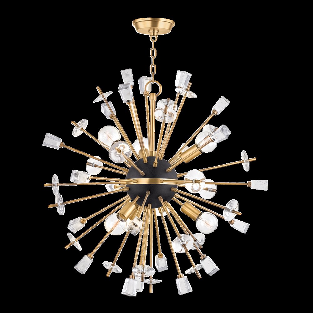 Liberty Chandelier, Aged Brass. Picture 1