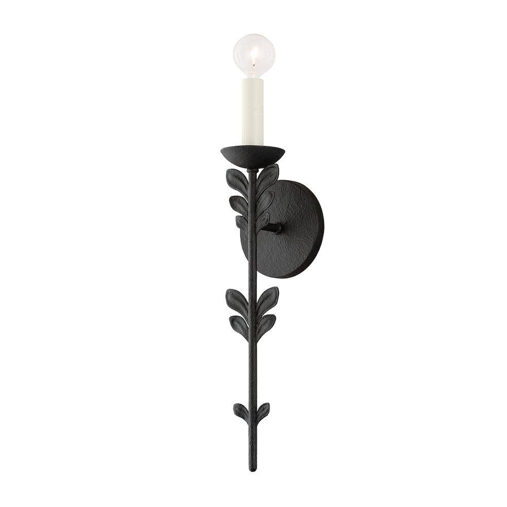 Florian Wall Sconce, Black Iron. Picture 1