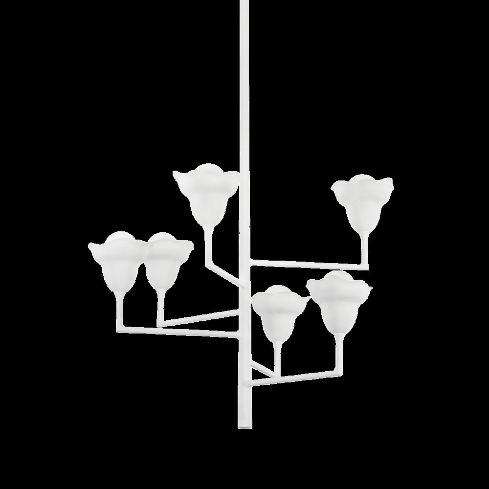 Alora Chandelier, White Plaster. Picture 1