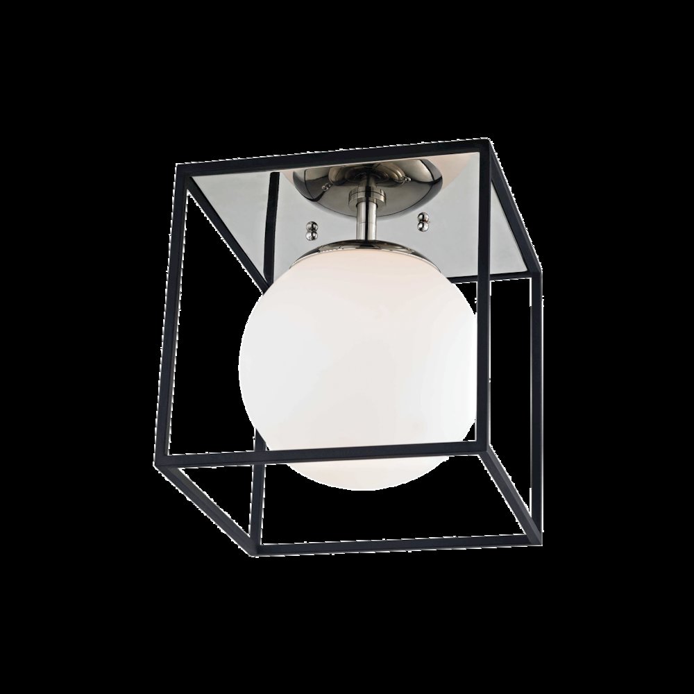 Aira Flush Mount, Polished Nickel. Picture 1