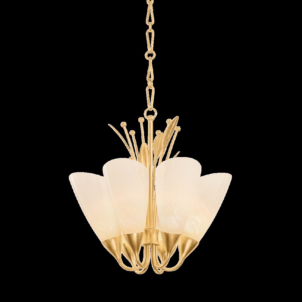 Forest Glen Chandelier, Vintage Gold Leaf. Picture 1