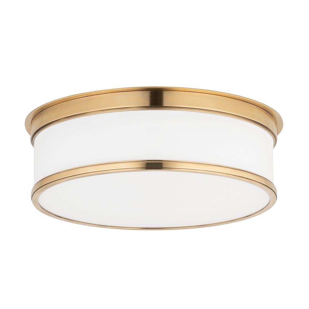 Geneva Flush Mount, Aged Brass. Picture 1