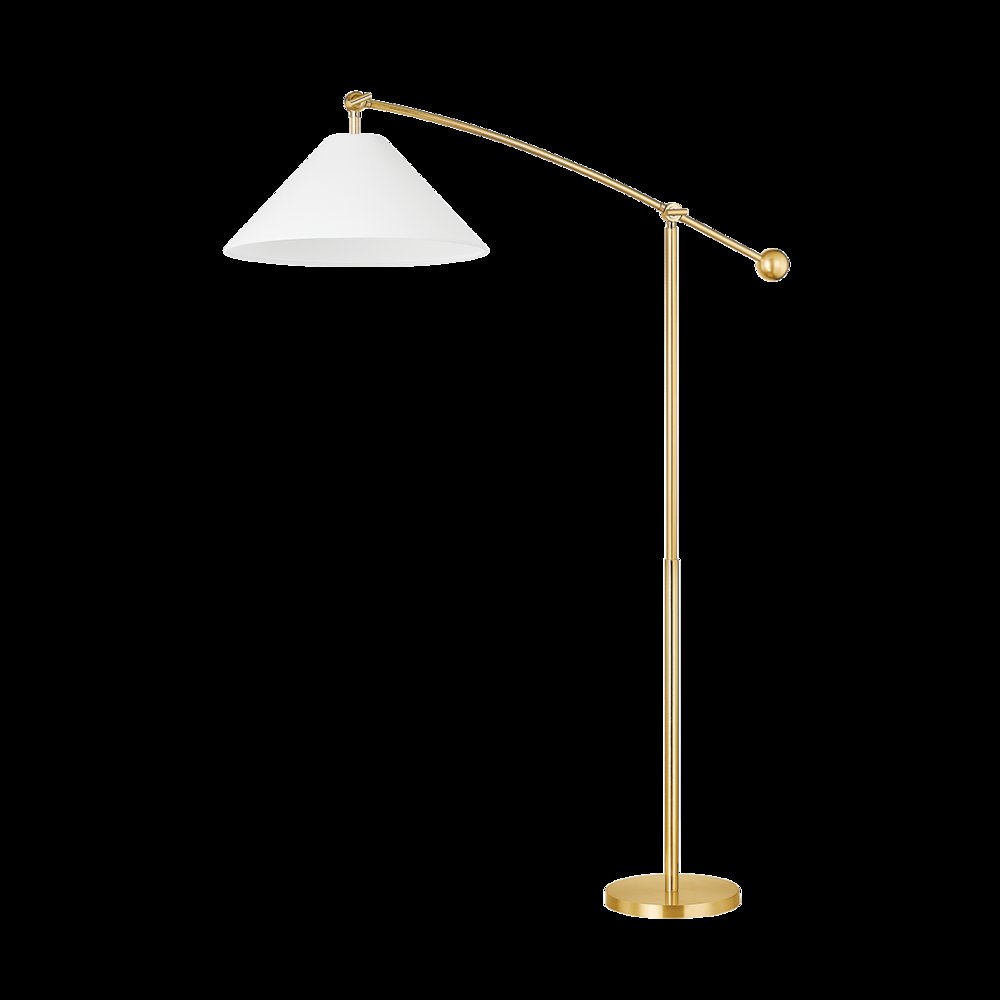 Birdie Floor Lamp, Aged Brass. Picture 1