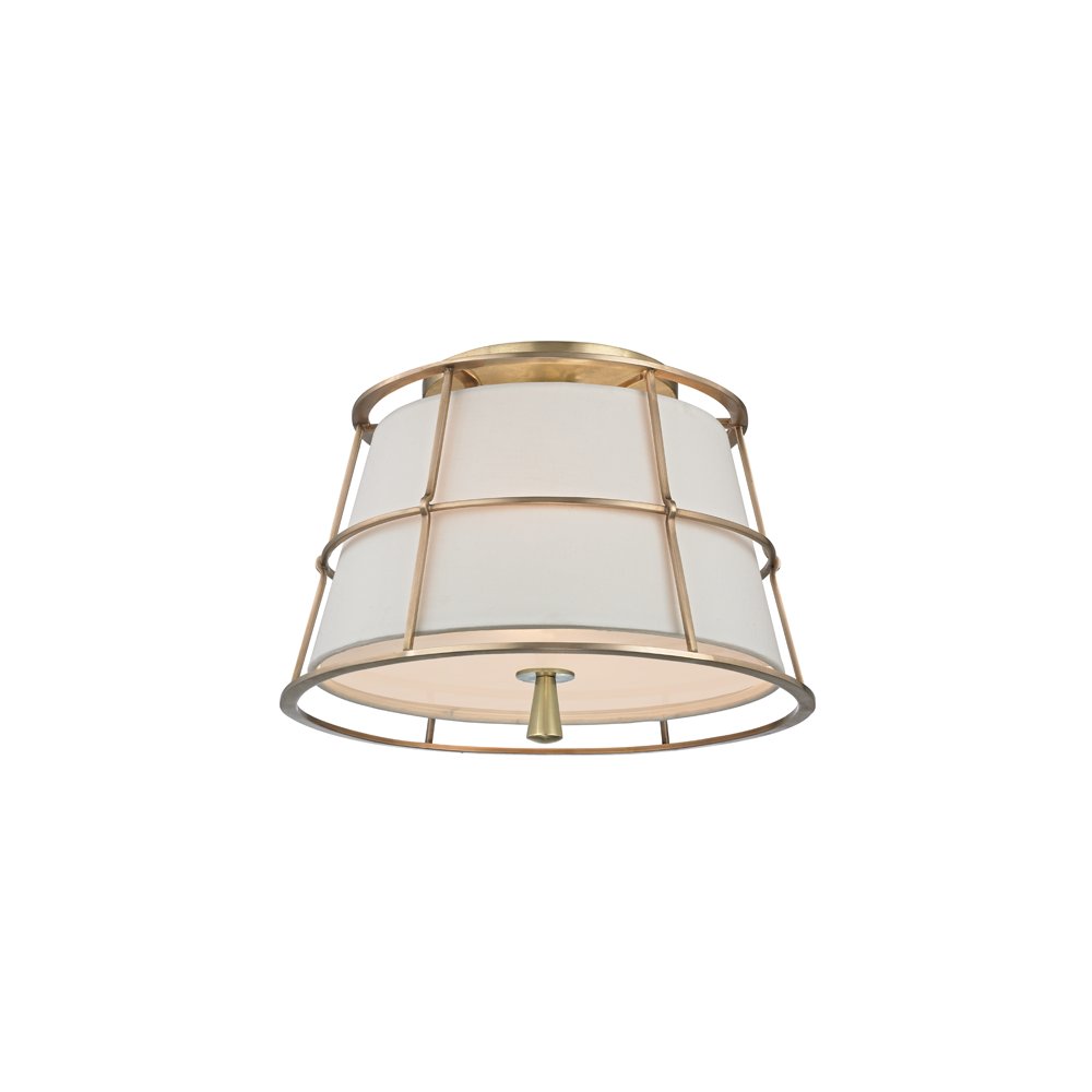 Savona Semi Flush, Aged Brass. Picture 1