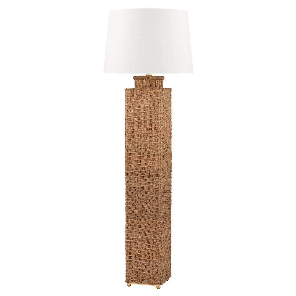Weaver Floor Lamp, Gold Leaf. Picture 1