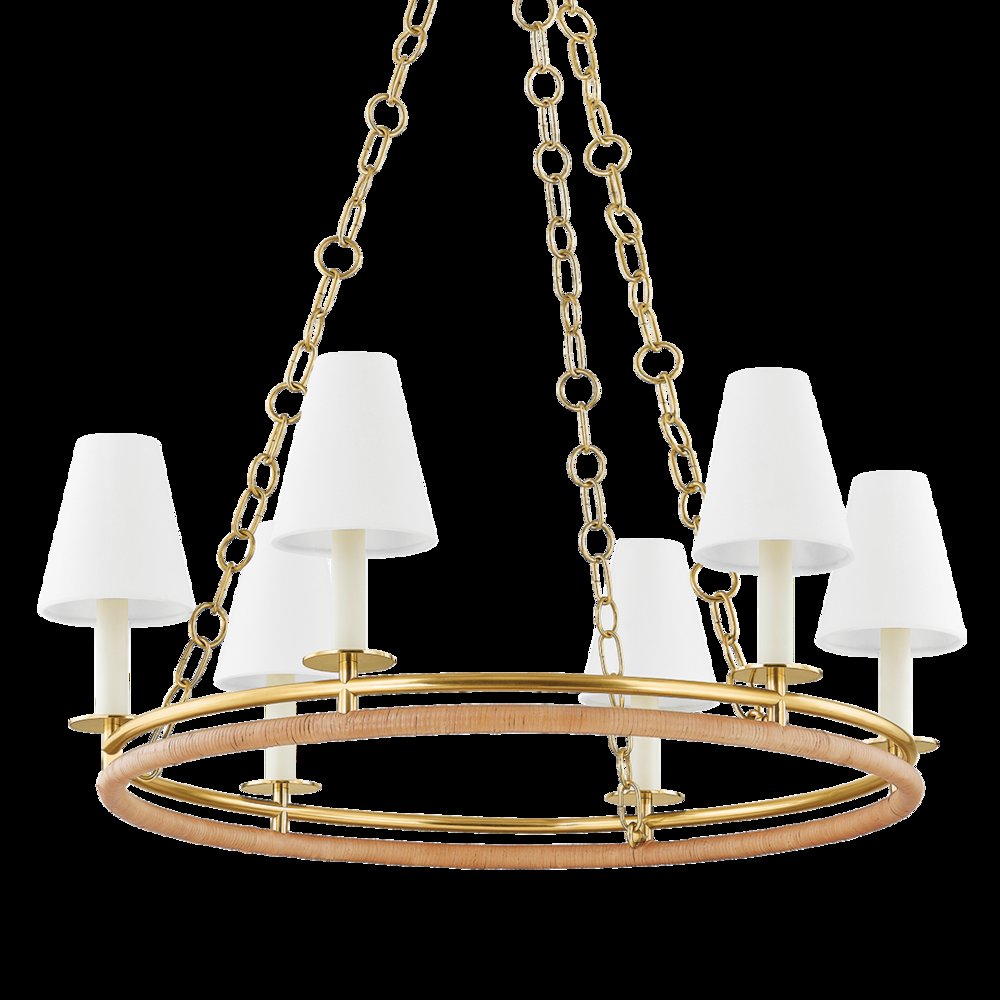 Swanton Chandelier, Aged Brass. Picture 1