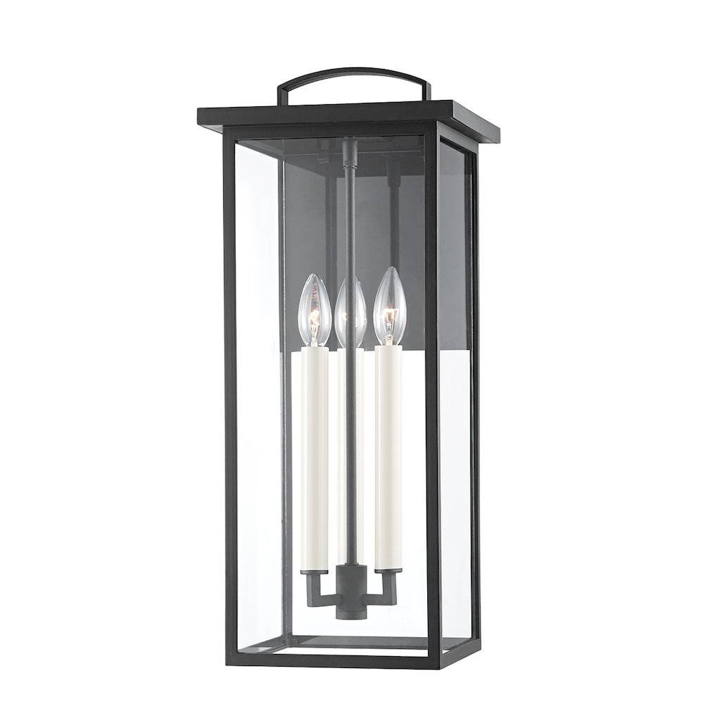 Eden Exterior Wall Sconce, Texture Black. Picture 1