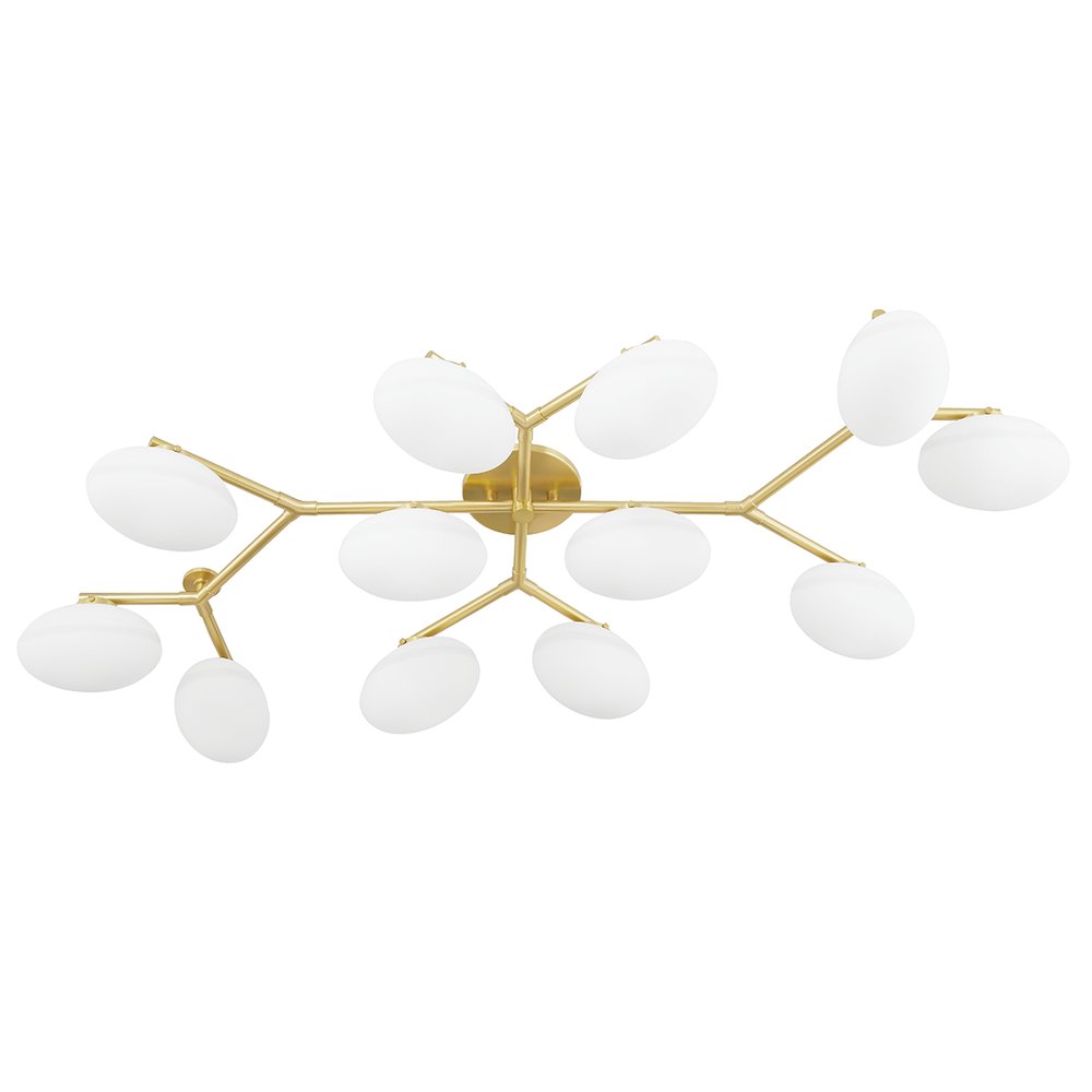 Wagner Semi Flush, Aged Brass. Picture 1