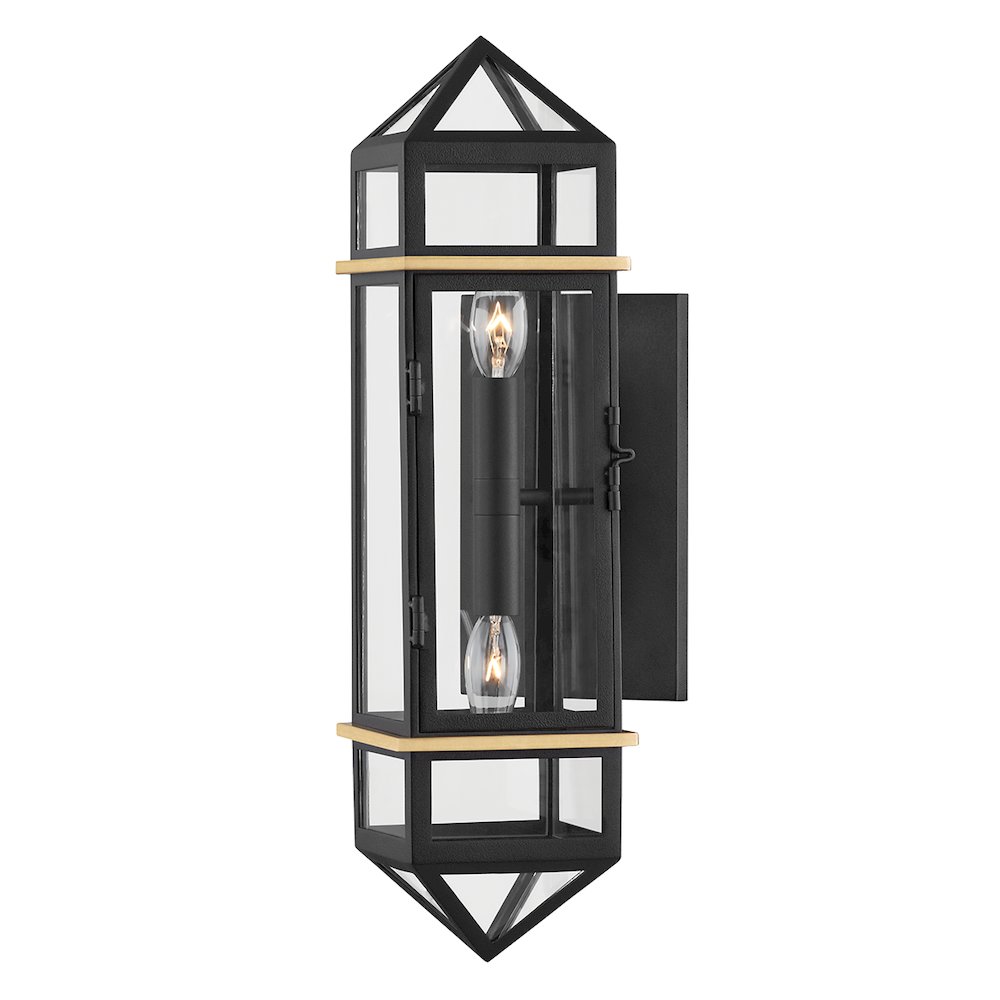 Bedford Hills Wall Sconce In Aged Brass/Black Color. Picture 1