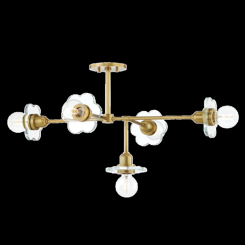Alexa Chandelier, Aged Brass. Picture 1