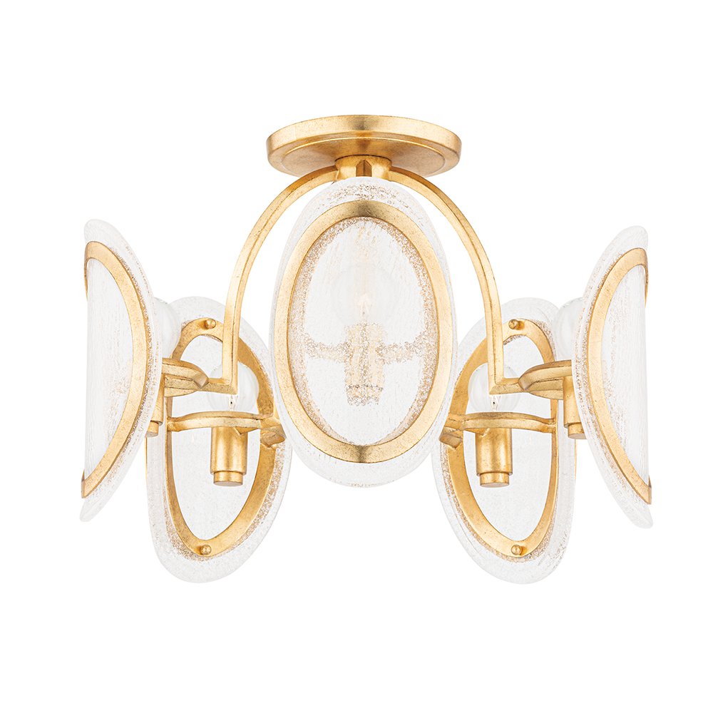 Danes Semi Flush, Vintage Gold Leaf. Picture 1