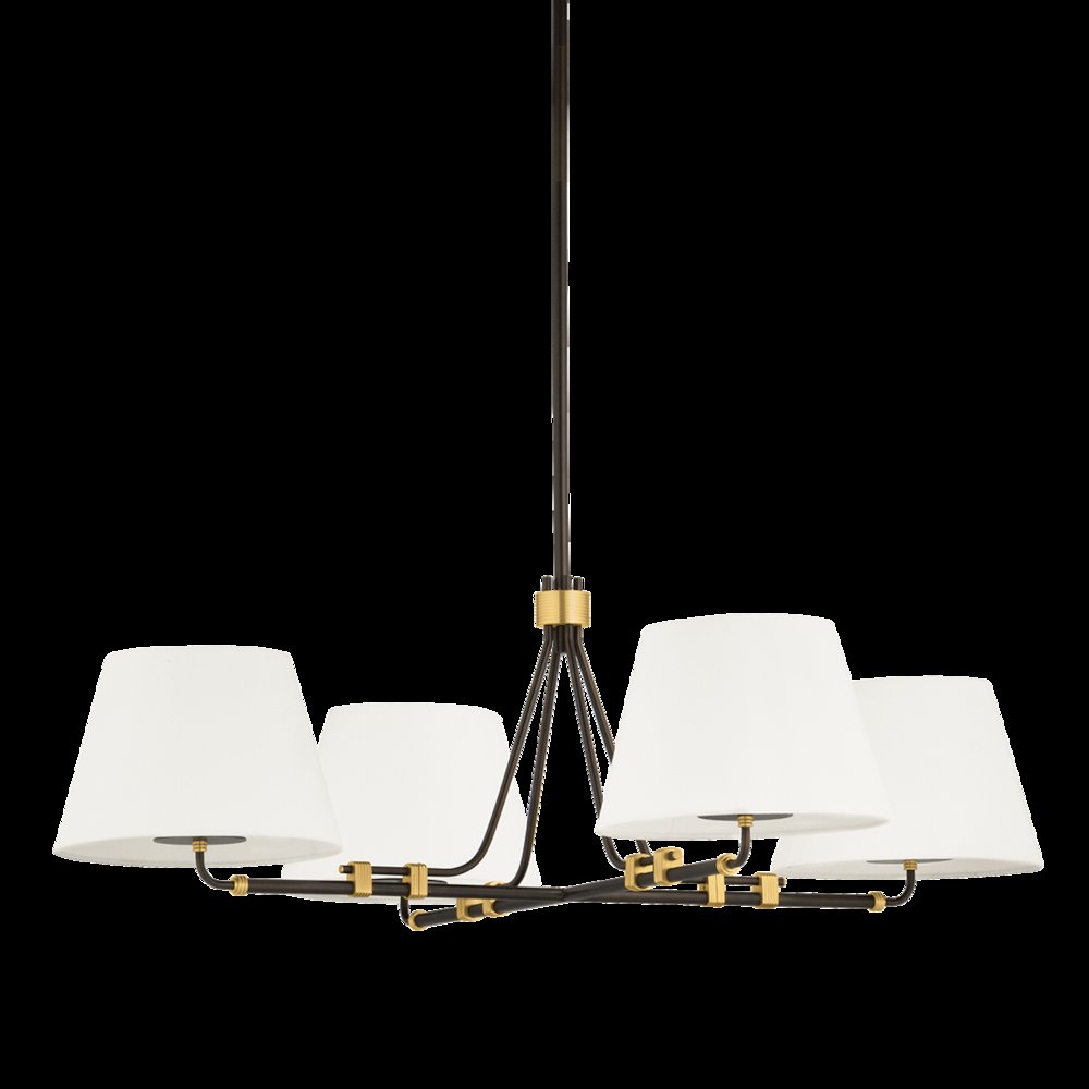 Crown Heights Chandelier, Aged Brass. Picture 1