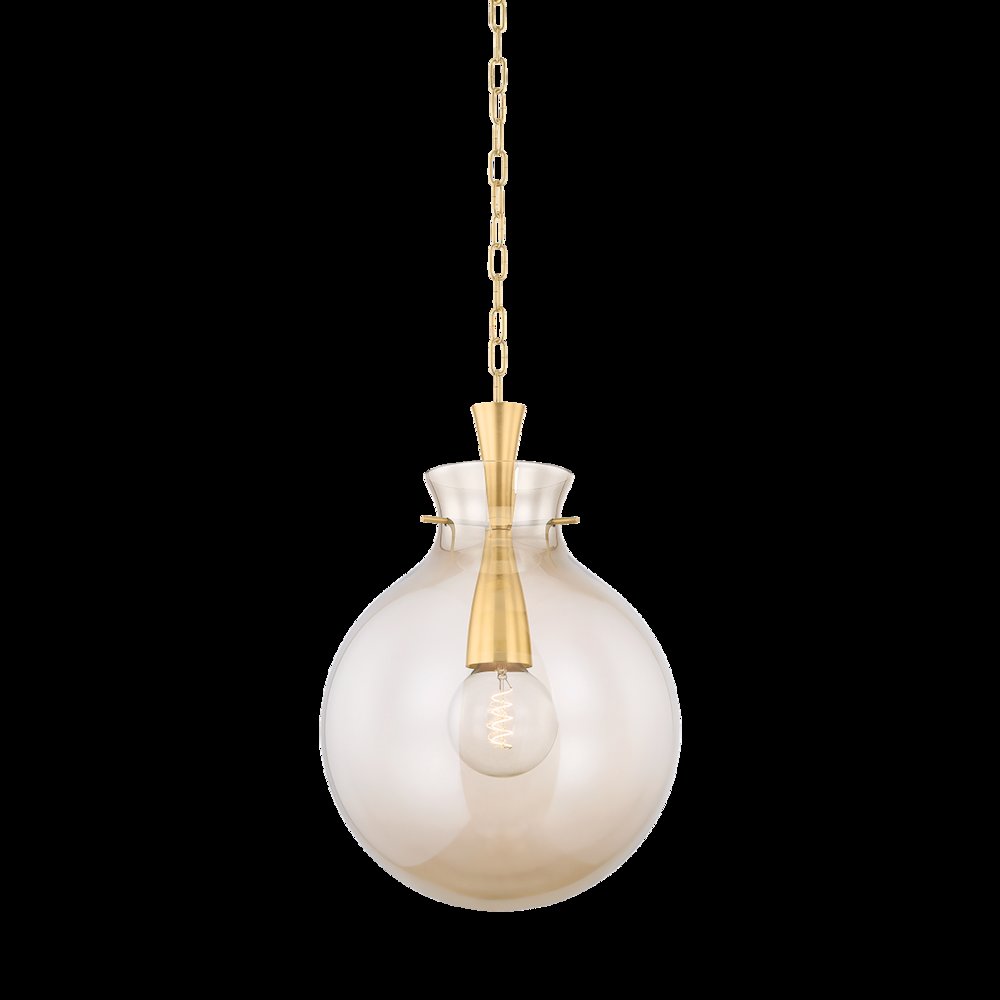 Benita Pendant, Aged Brass. Picture 1