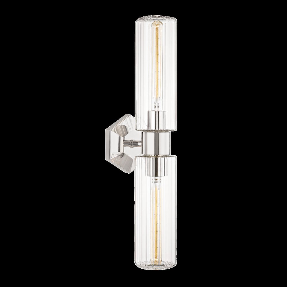 Roebling Wall Sconce, Polished Nickel. Picture 1