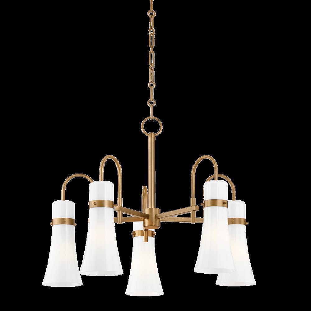 Maple Chandelier, Patina Brass. Picture 1