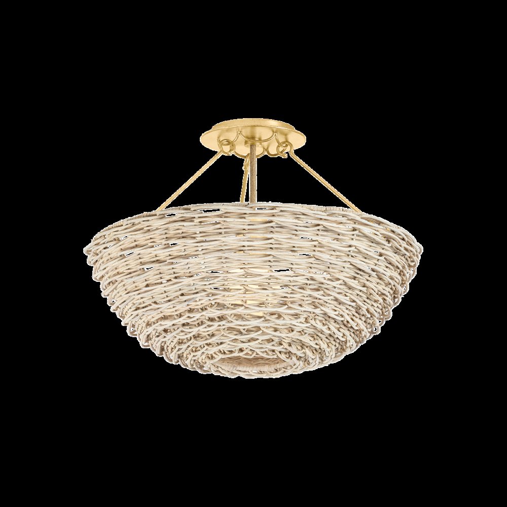 Campo Semi Flush, Vintage Gold Leaf. Picture 1