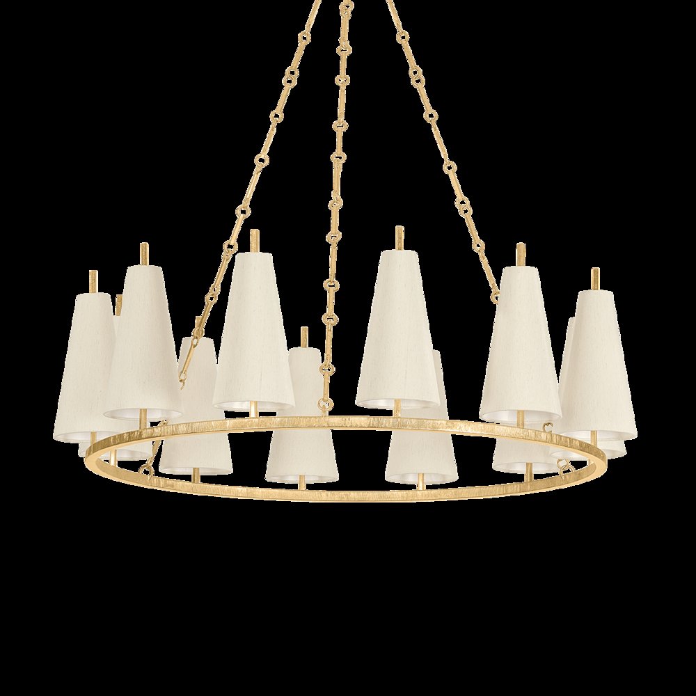 Tirana Chandelier, Vintage Gold Leaf. Picture 1