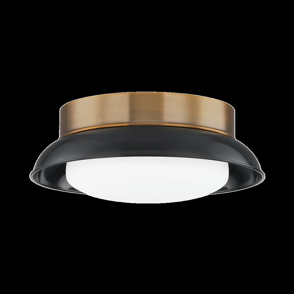 Arnie Flush Mount, Patina Brass. Picture 1