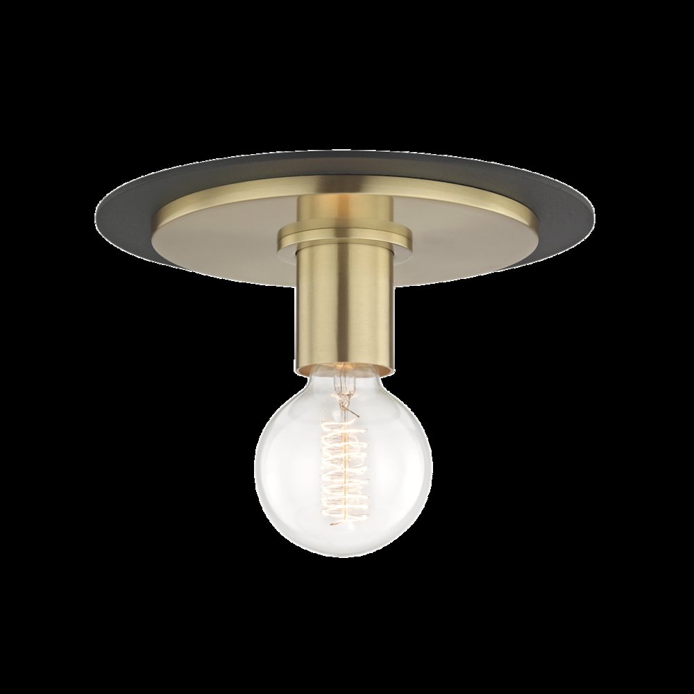 Milo Flush Mount, Aged Brass. Picture 1