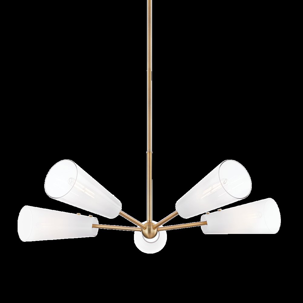 Camarillo Chandelier, Patina Brass. Picture 1