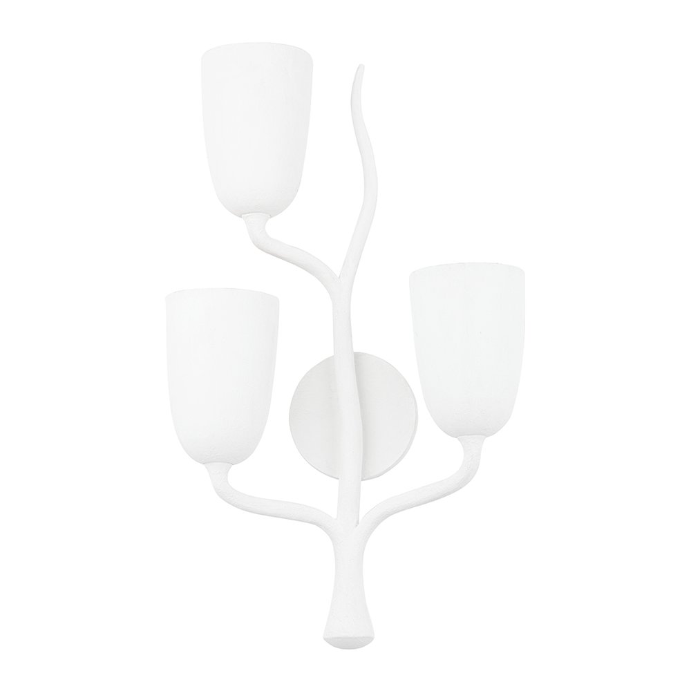Vine Wall Sconce, White Plaster. Picture 1