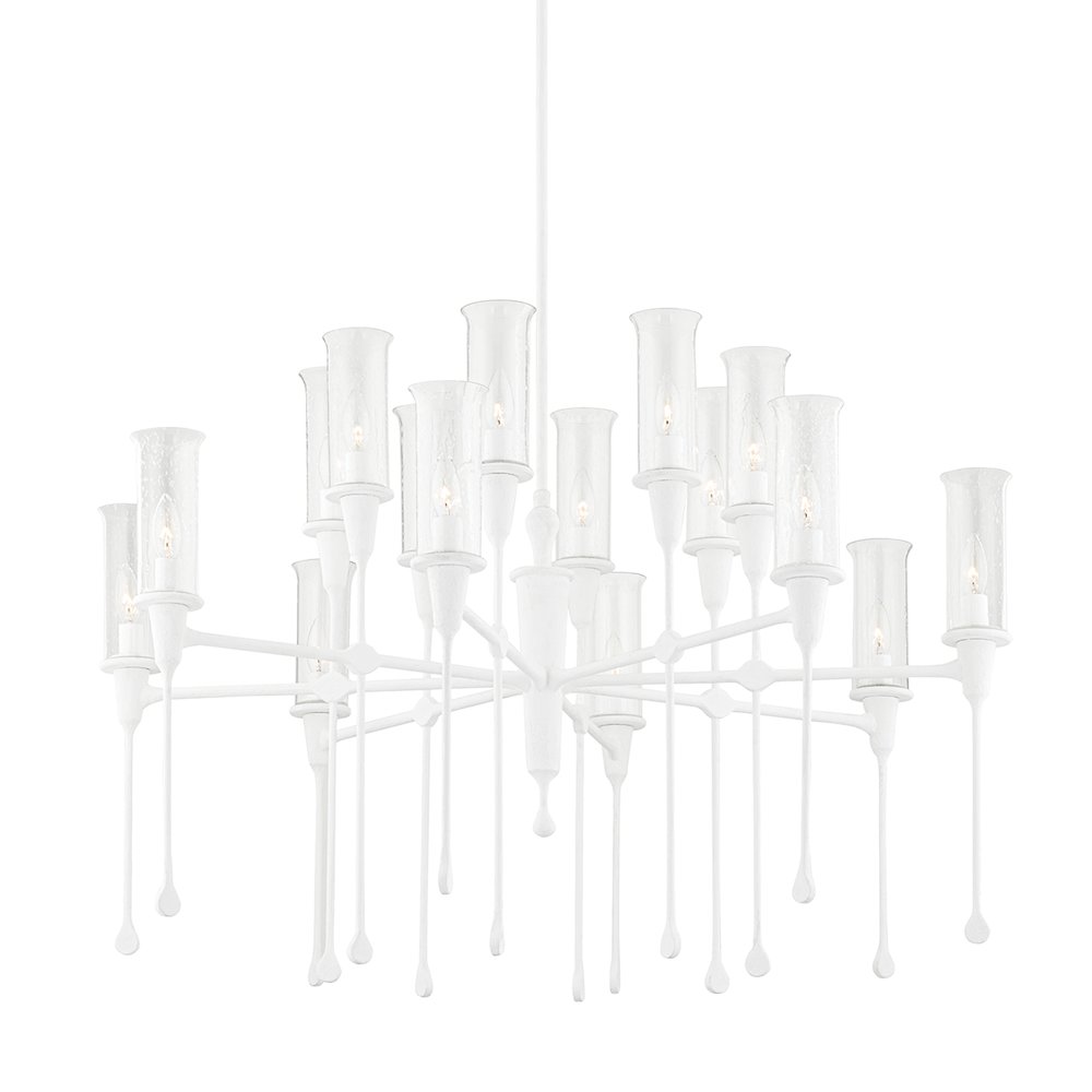 Chisel Chandelier, White Plaster. Picture 1