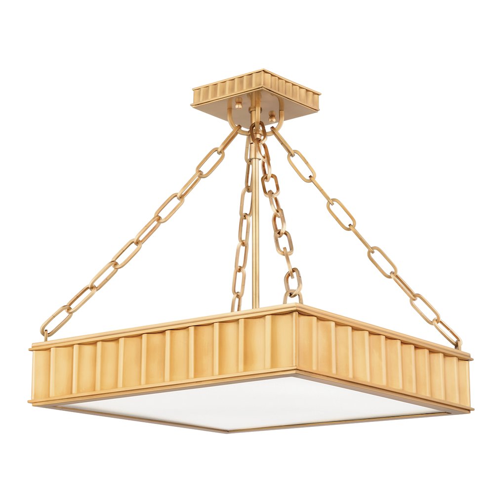 Middlebury Semi Flush, Aged Brass. Picture 1