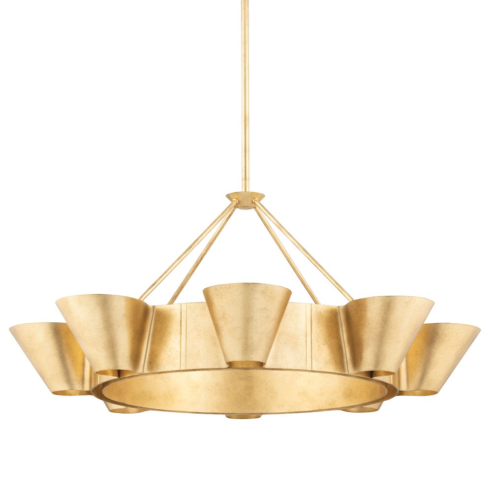 Reeve Chandelier, Vintage Gold Leaf. Picture 1