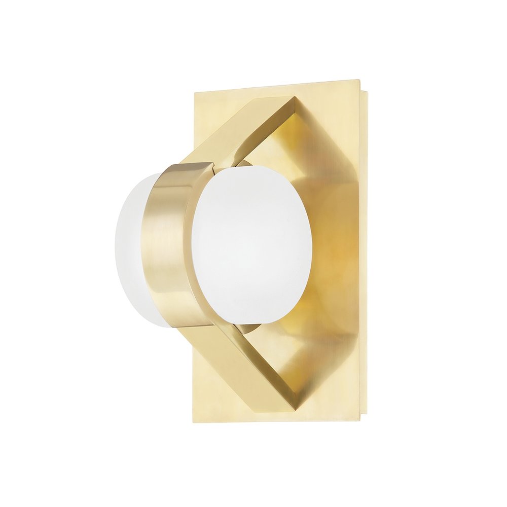Orbit Wall Sconce In Aged Brass Color. Picture 1