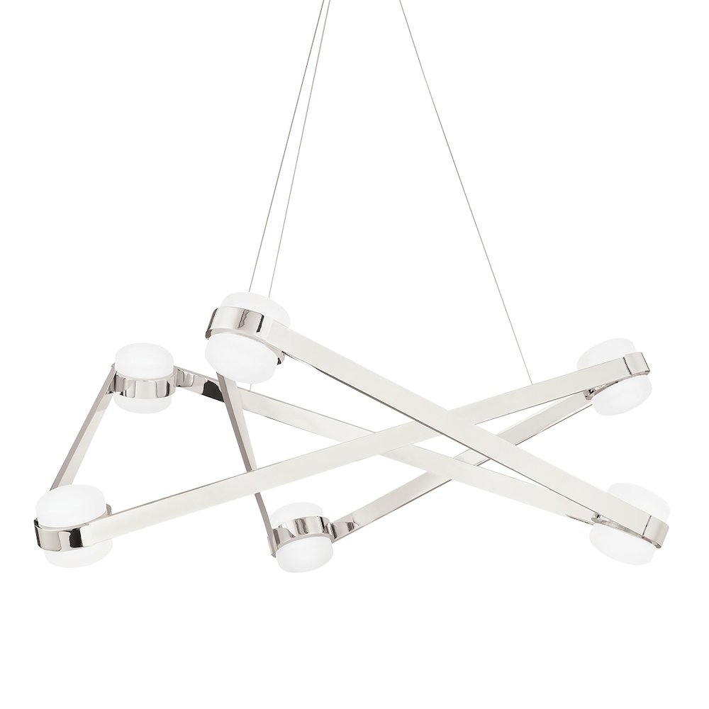 Orbit Chandelier In Polished Nickel Color. Picture 1