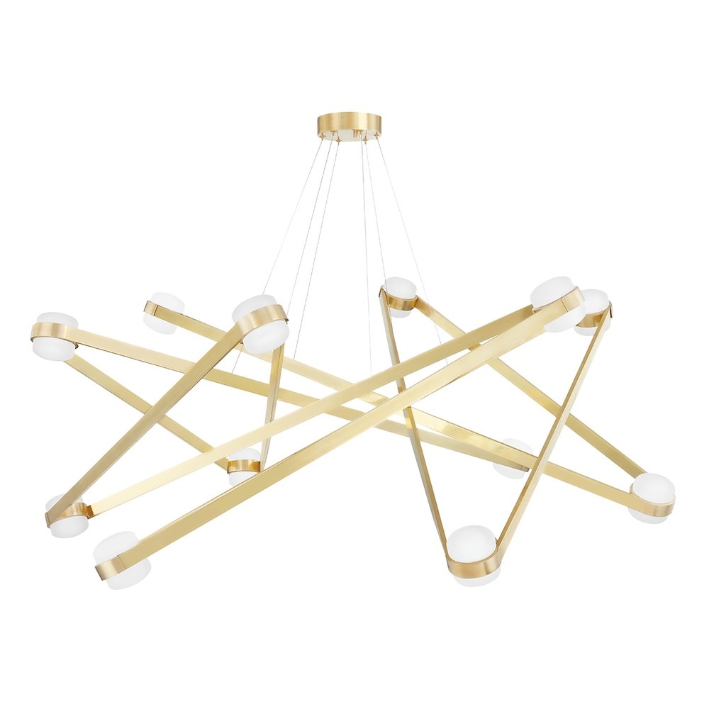 Orbit Chandelier In Aged Brass Color. Picture 1