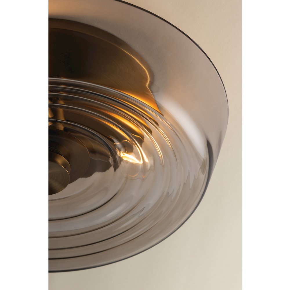 Theodore Flush Mount, Patina Brass. Picture 2