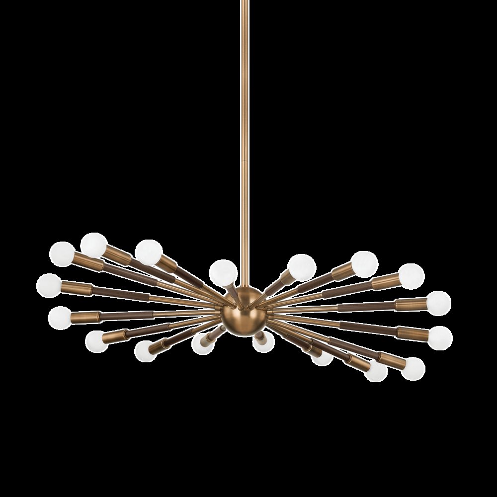 Obie Chandelier, Patina Brass. Picture 1