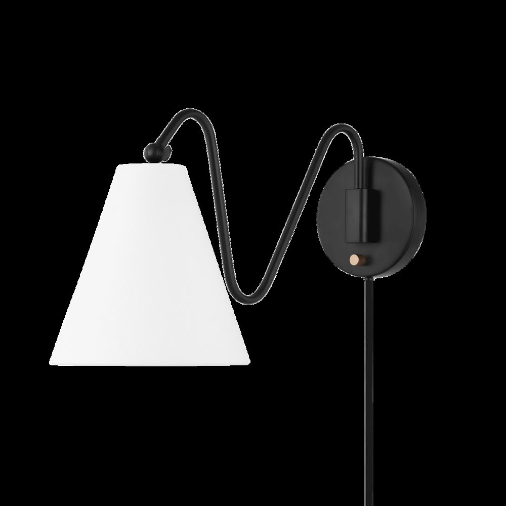 Onda Plug-In Sconce, Soft Black. Picture 1