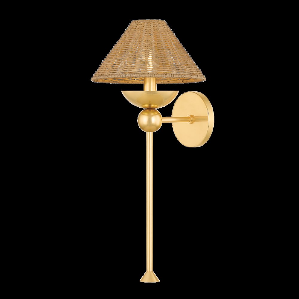 Perilla Wall Sconce, Aged Brass. Picture 1