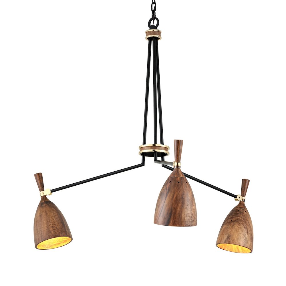 Utopia Chandelier In Soft Black Color. Picture 1